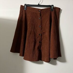 Brown Button-Up Women's Skirt
